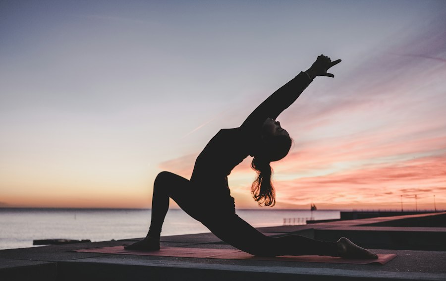 Outdoor yoga in sunlight